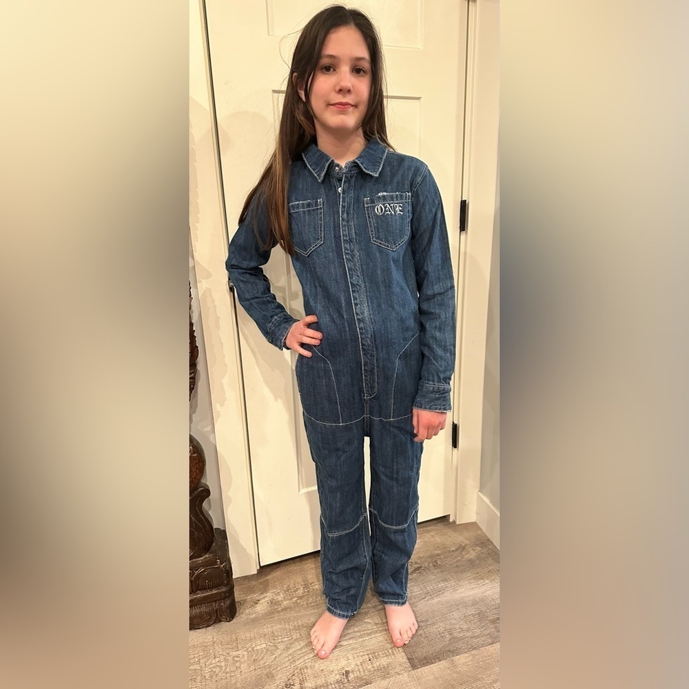 One Teaspoon Girls BLUE PARADISE UTILITY Jumpsuit 10-12 $105
